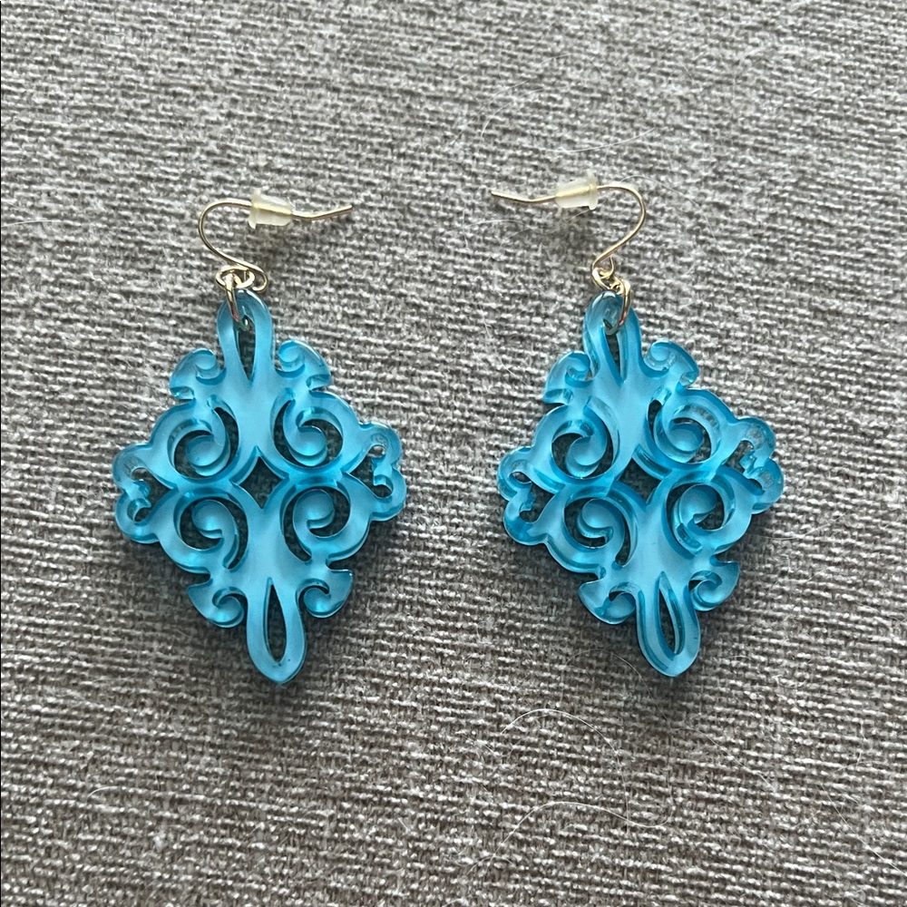 Elegant Blue Dangle Earrings
